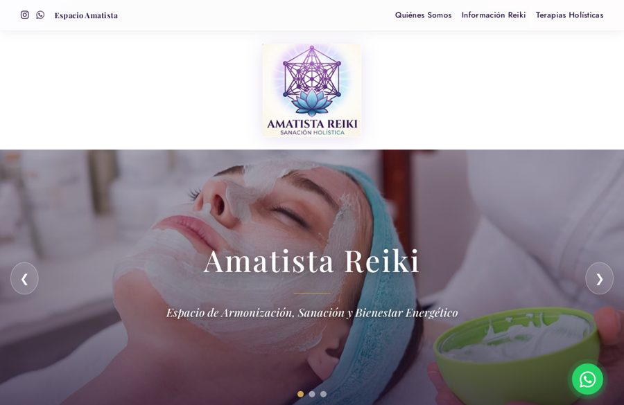 Sitio real de Amatista Reiki, hecho con Administranto