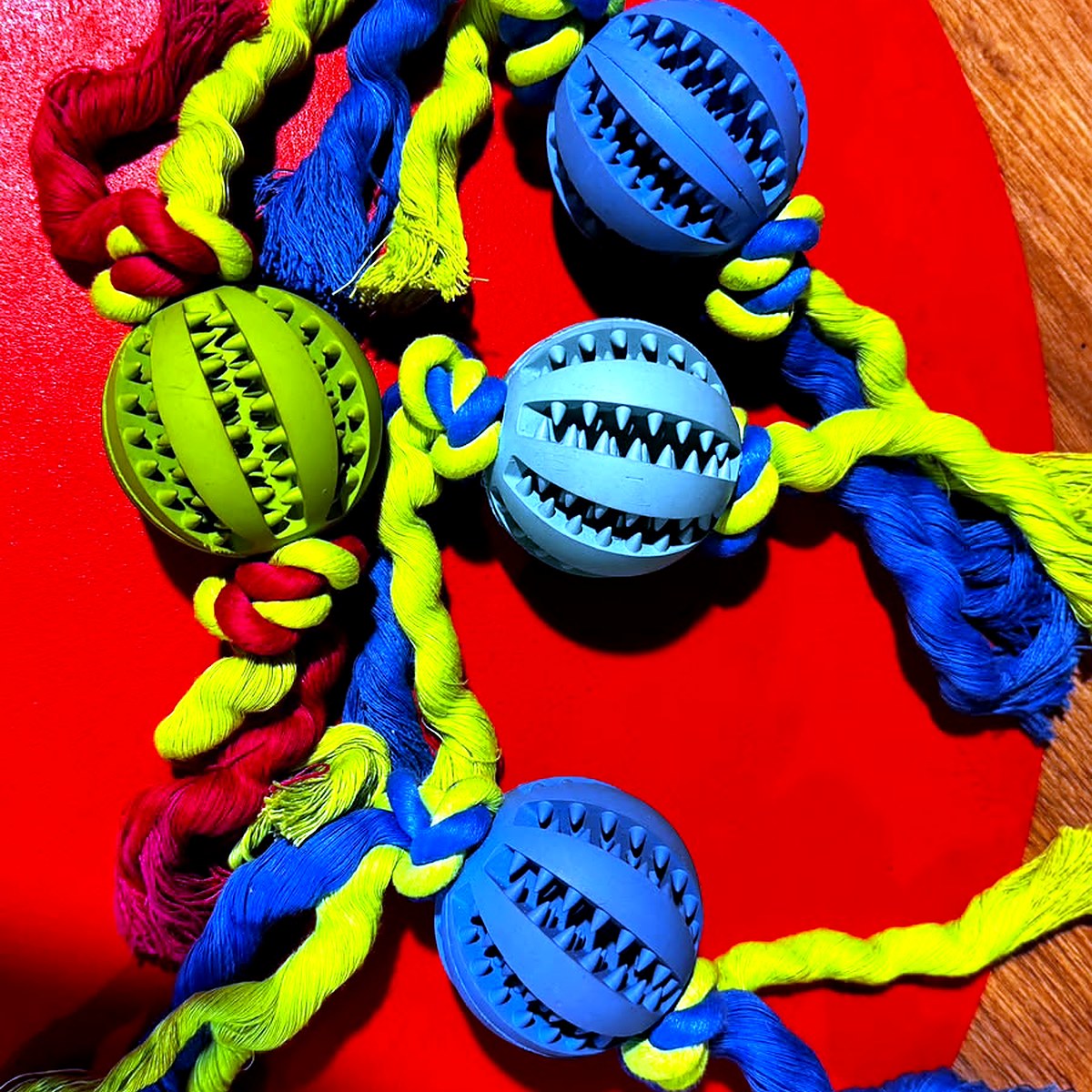 Set de juguetes: pelotas y sogas